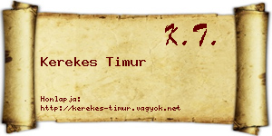 Kerekes Timur névjegykártya